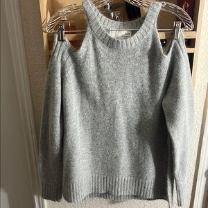 J.O.A. Light Gray Off-Shoulder Sweater